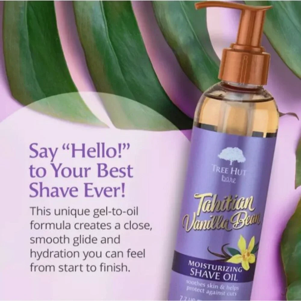 Tree Hut bare Moisturizing Shave Oil, Tahitian Bean, Vanilla, 7.7 Fl Oz